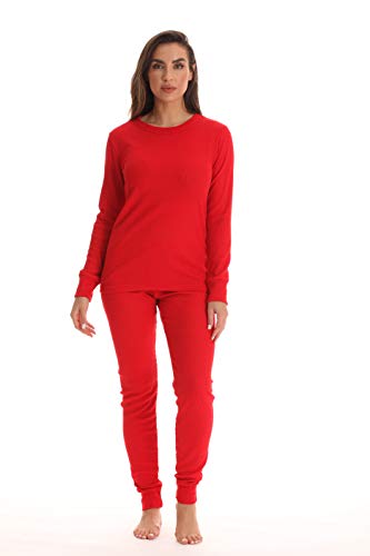Women's Thermal Underwear Pajamas Set, Red