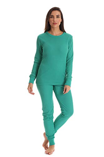 Women's Thermal Underwear Pajamas Set Teal