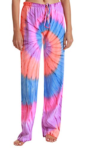 Women Tie Dye Pajama Pants, Tie Dye Colorful Swirl