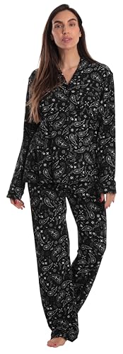 Womens Pajama Set, Bandana Black