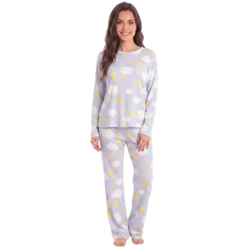Womens Pajama Set, Brushed Purple Sky