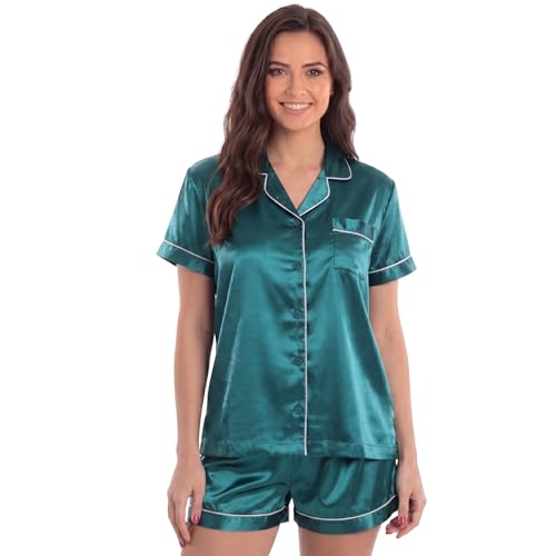 Womens Pajama Set, Satin Peacock