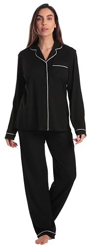 Womens Pajama Set, Solid Black