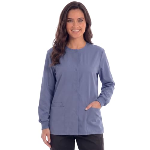 Womens Solid Jacket, Ceil Blue