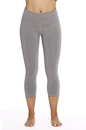 Yoga Capri Pants for Women, Heather Grey